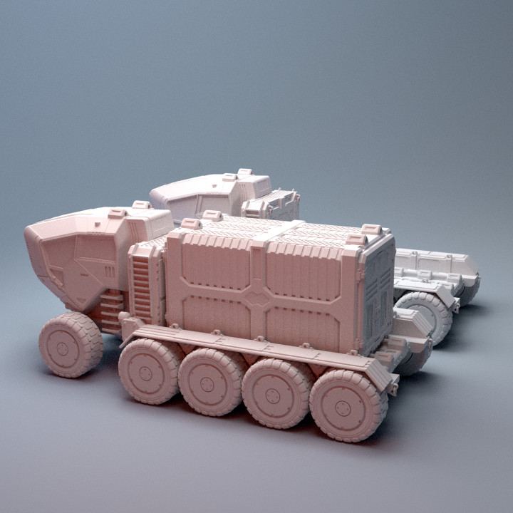 Scifi Big Rig Cargo Hauler Vehicle image