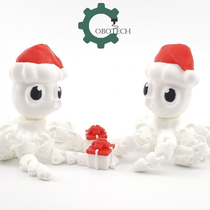 Cobotech Articulated Santa Octopus Ornament by Cobotech image