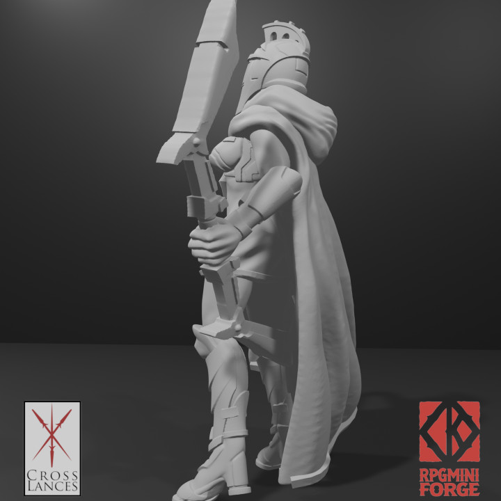 3d Printable Greek Sci Fi Girl Crosslances By Rpgminiforge