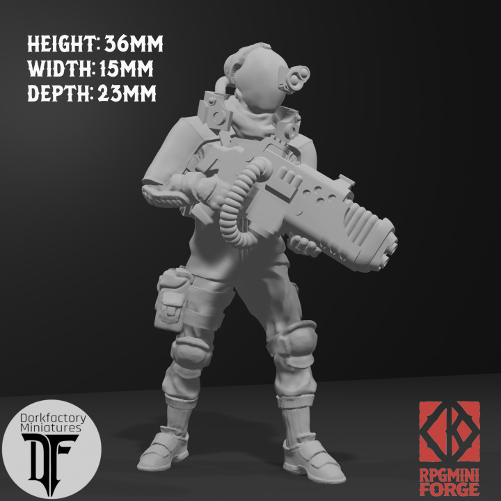 Heavy Anomaly Hunter - Plasma Gun - Dorkfactory Miniatures image
