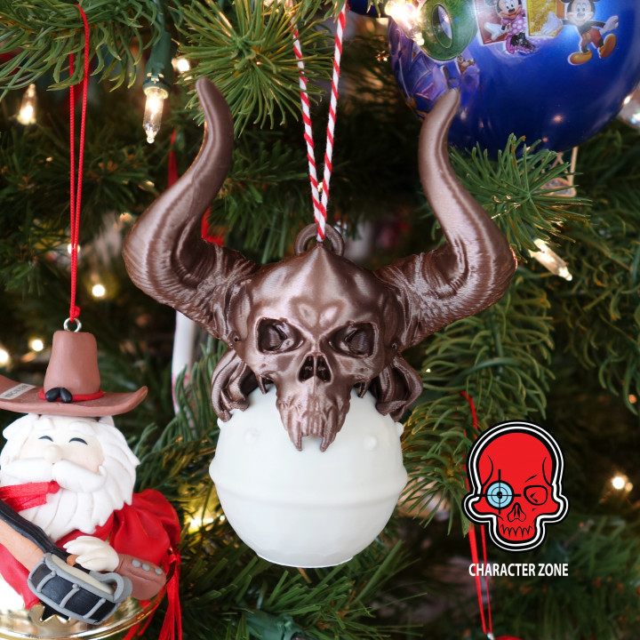 Krampus Christmas Sleigh Bell 3D Print-In-Place STL Model Tree Ornament Mantle Display image