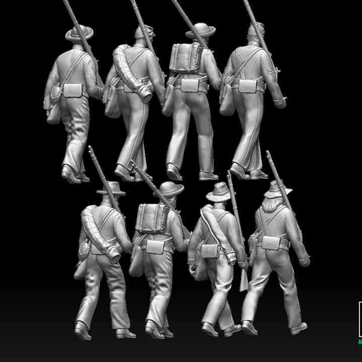 3D Printable Confederate soldiers by Dmitry Tishchenkov