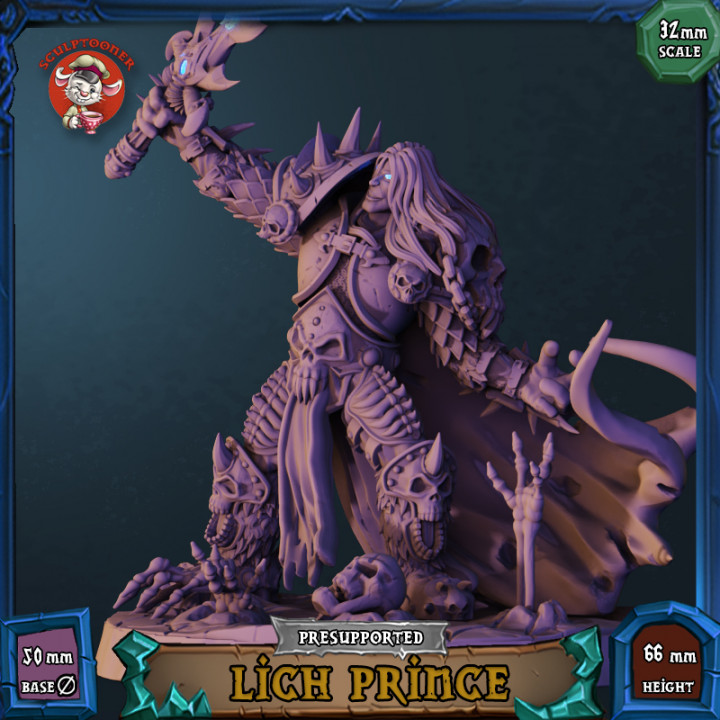 Lich Prince - 32mm scale pre-supported miniature