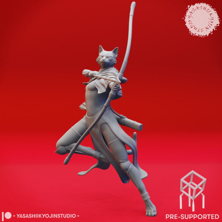 Tabaxi Ranger - Tabletop Miniature (Pre-Supported) image