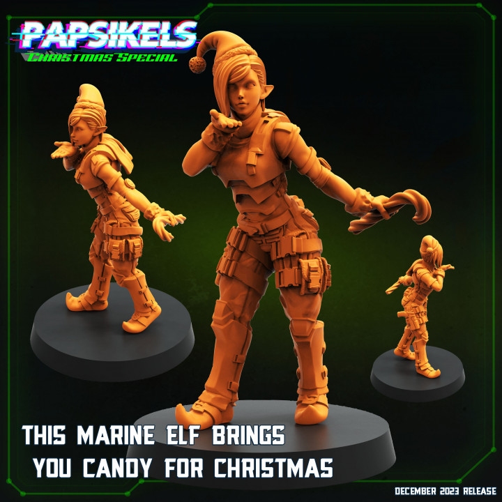 THIS MARINE ELF BRINGS YOU CANDY FOR CHRISTMAS