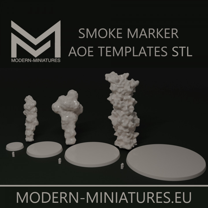 28mm Smoke Marker AOE Smoke Marker 1",2",3",4" Bases image