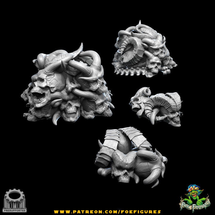 Realistic Tiefling Skull Pile! 2 versions! Big + Small image