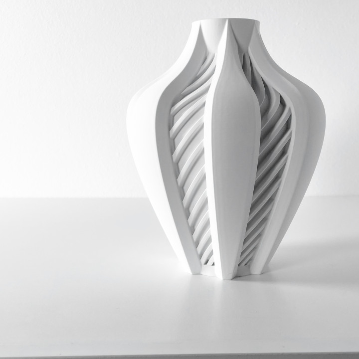 The Elvox Vase, Modern and Unique Home Decor for Dried and Preserved Flower Arrangement  | STL File image
