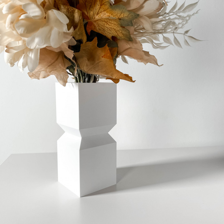The Loke Vase, Modern and Unique Home Decor for Dried and Preserved Flower Arrangement  | STL File image