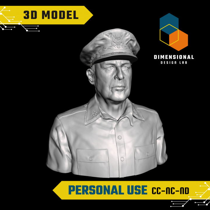 Douglas MacArthur - High-Quality STL File for 3D Printing (PERSONAL USE) image