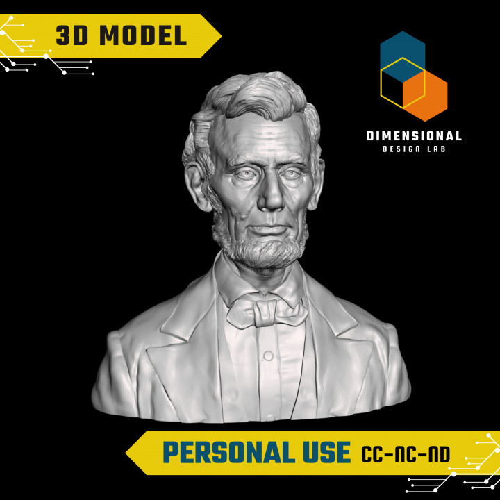 Abraham Lincoln - High-Quality STL File for 3D Printing (PERSONAL USE) image