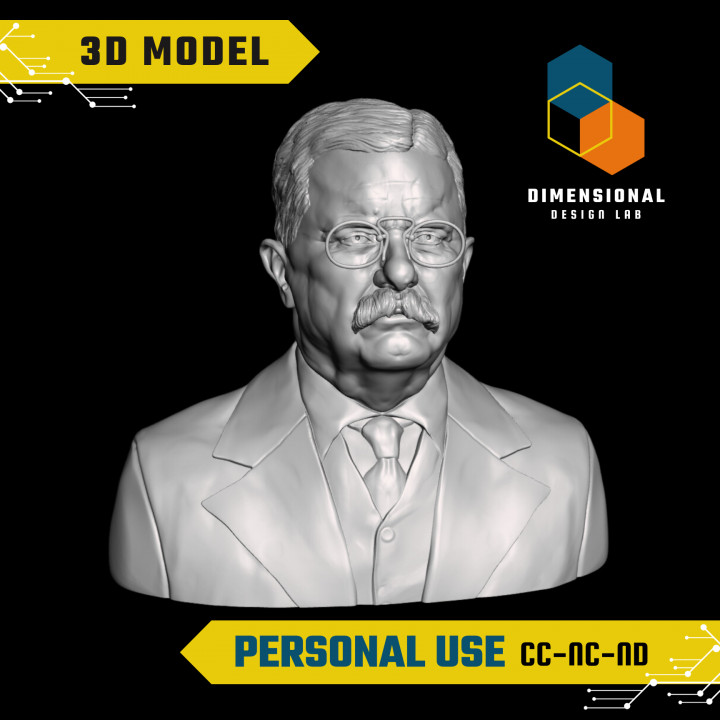 Theodore Roosevelt - High-Quality STL File for 3D Printing (PERSONAL USE) image