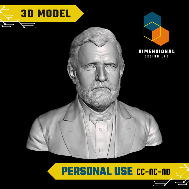 3D Printable Ulysses S. Grant - High-Quality STL File for 3D 
