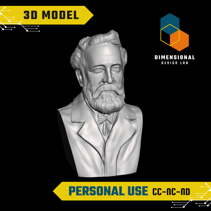 Jules Verne - High-Quality STL File for 3D Printing (PERSONAL USE) image