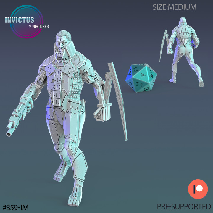 3D Printable Body Guard Cyborg Set / Future Robot / Skeleton Soldier ...