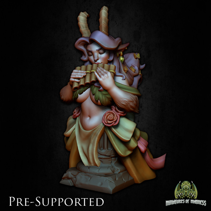 [BUST] Cybel The Satyr [PRE-SUPPORTED] 32mm Female Druid Bard image