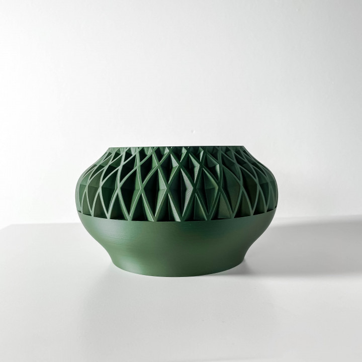 The Ersos Planter Pot with Drainage Tray & Stand: Modern and Unique Home Decor for Plants and Succulents  | STL File image