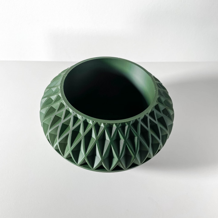 The Ersos Planter Pot with Drainage Tray & Stand: Modern and Unique Home Decor for Plants and Succulents  | STL File image