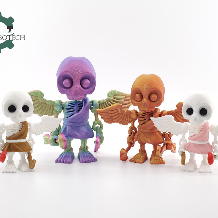 Cobotech Articulated Skeleton Cupid, Skelly Cupid, Skelly valentine angel image