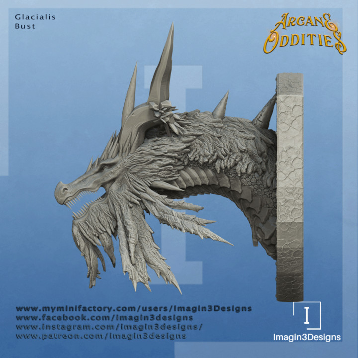 Glacialis Ice Dragon Bust