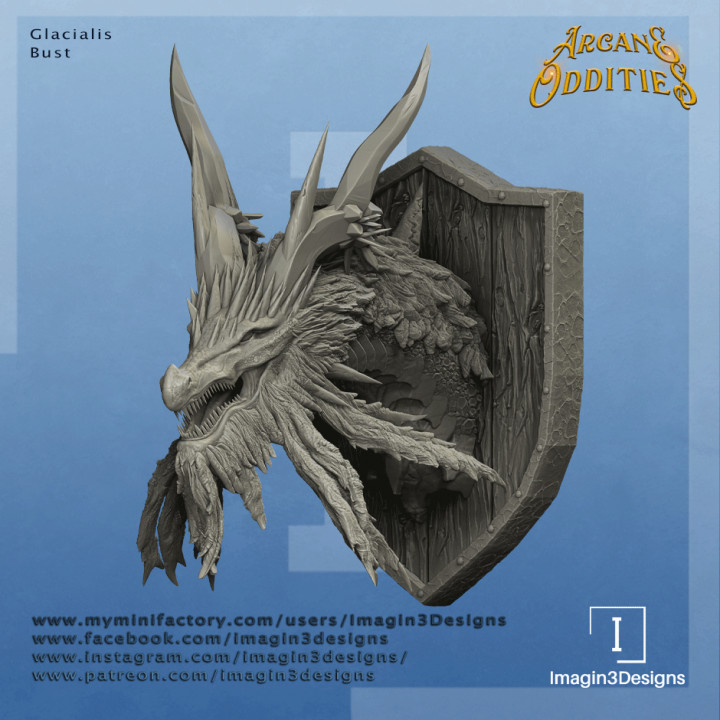 Pre-Supported Glacialis Ice Dragon Bust image
