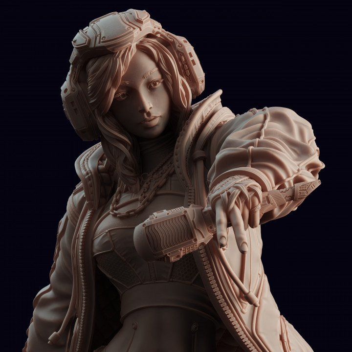 3D Printable Cyberpunk Funk Idol - Hina 