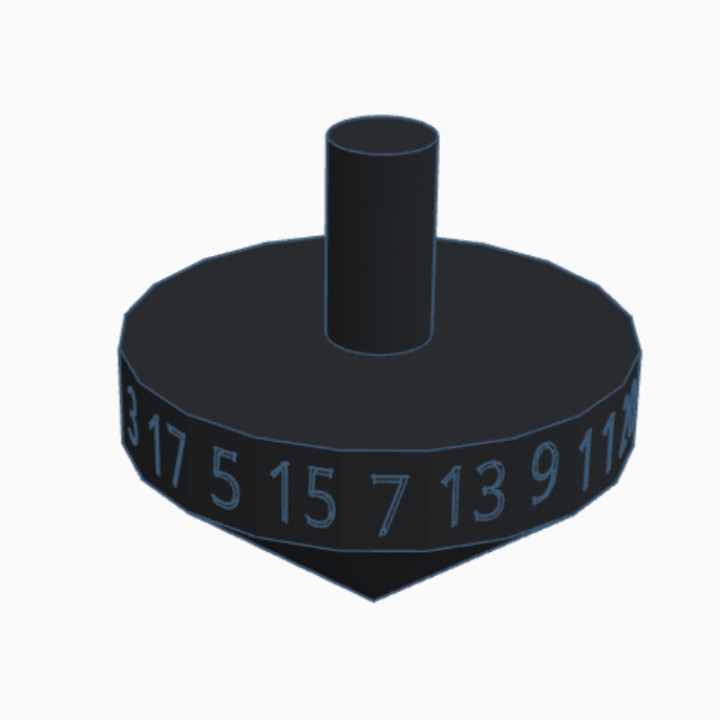 3D Printable Spinning Top Dice by Dexter Coafield