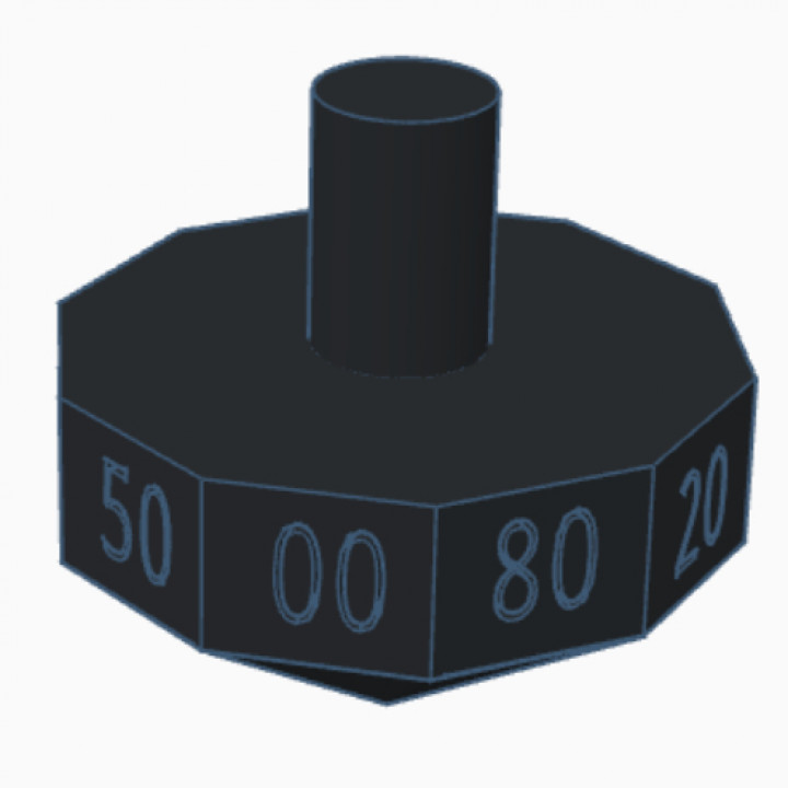 3D Printable Spinning Top Dice by Dexter Coafield