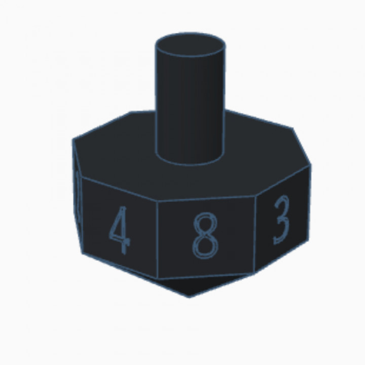 3D Printable Spinning Top Dice by Dexter Coafield