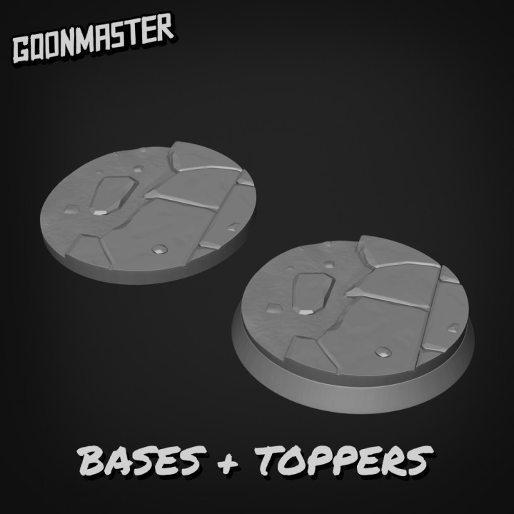 Cracked Stone Floor Bases/Toppers 75mm x 42mm Oval x 5