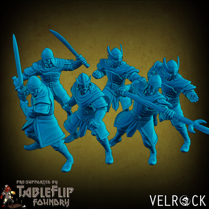 3D Printable Fire Nation Soldiers (PRESUPPORTED) by Velrock Art Miniatures