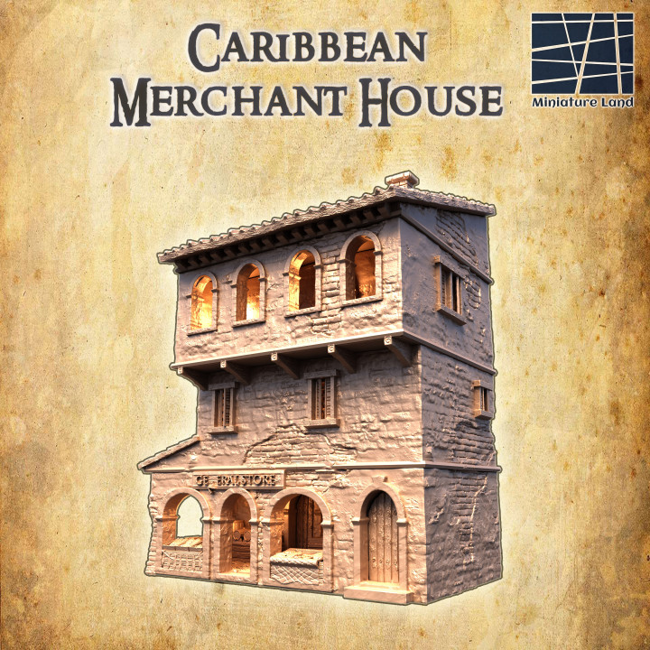 Caribbean Market House - Tabletop Terrain - 28 MM image