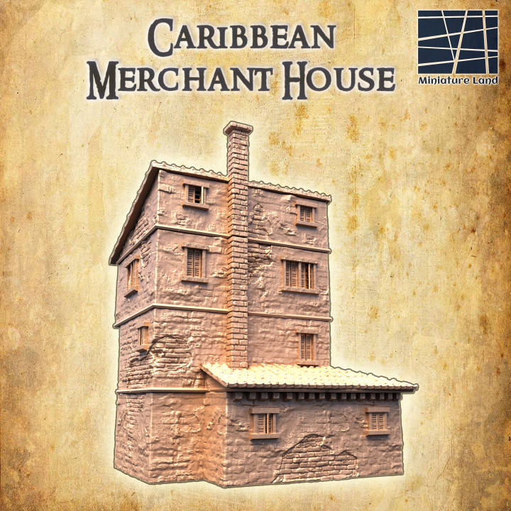 Caribbean Market House - Tabletop Terrain - 28 MM image