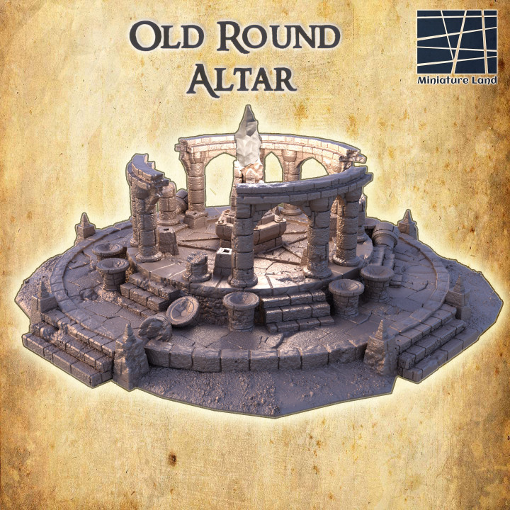 Old Round Altar - Tabletop Terrain - 28 MM image