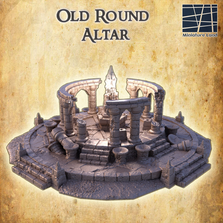 Old Round Altar - Tabletop Terrain - 28 MM image