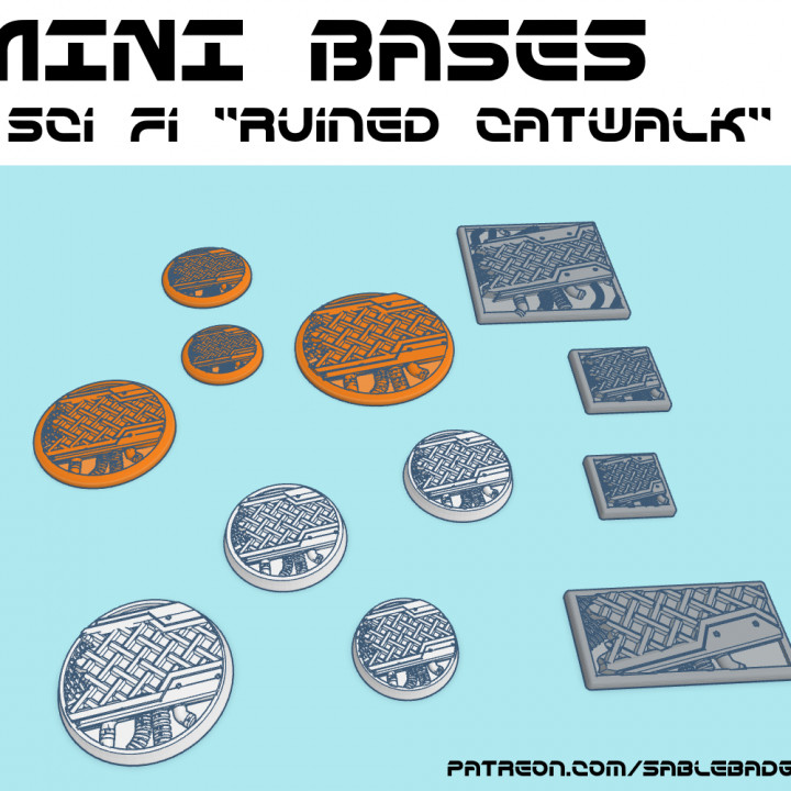 Mini Bases - Sci Fi Ruined Catwalk bases