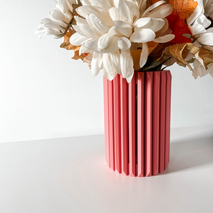 The Teris Vase, Modern and Unique Home Decor for Dried and Preserved Flower Arrangement  | STL File image