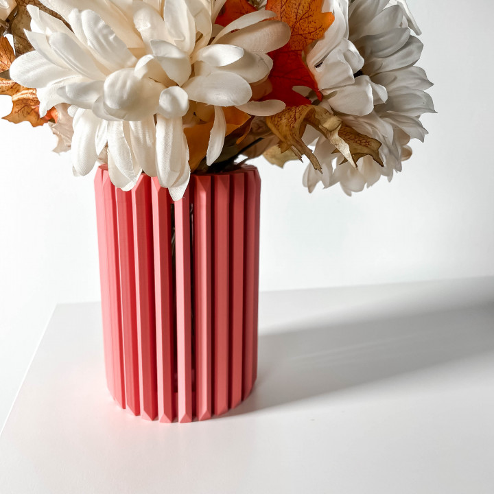 The Teris Vase, Modern and Unique Home Decor for Dried and Preserved Flower Arrangement  | STL File image