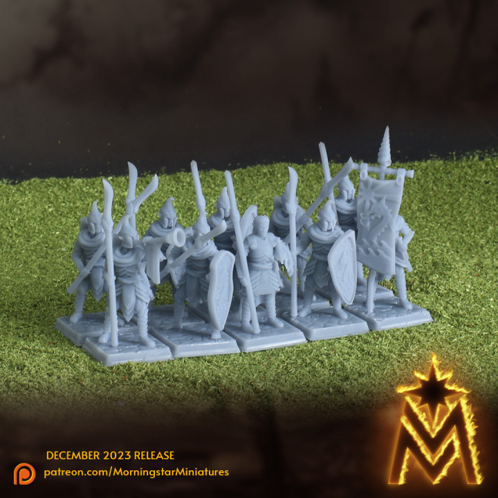 High Elf Spearmen Unit | 32mm Scale Presupported image