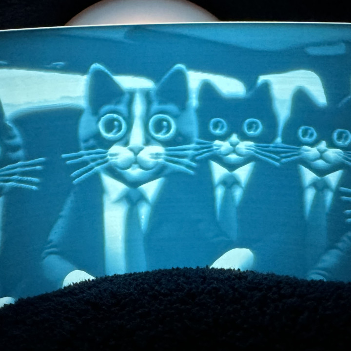 Lithophane of a Business Cat Board Meeting image