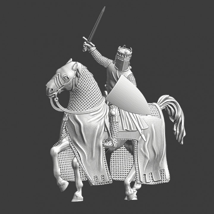 Medieval mounted Earl in combat image