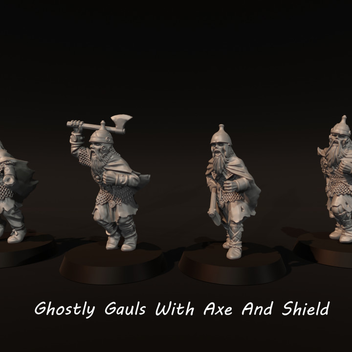 Ghostly Gauls With Axe And Shield