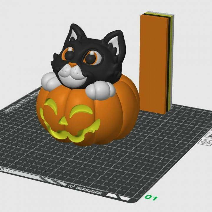 Halloween Pumpkin Cat  (NO SUPPORTS) image