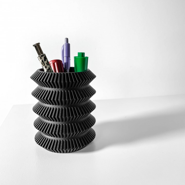 The Kuri Pen Holder | Desk Organizer and Pencil Cup Holder | Modern Office and Home Decor image