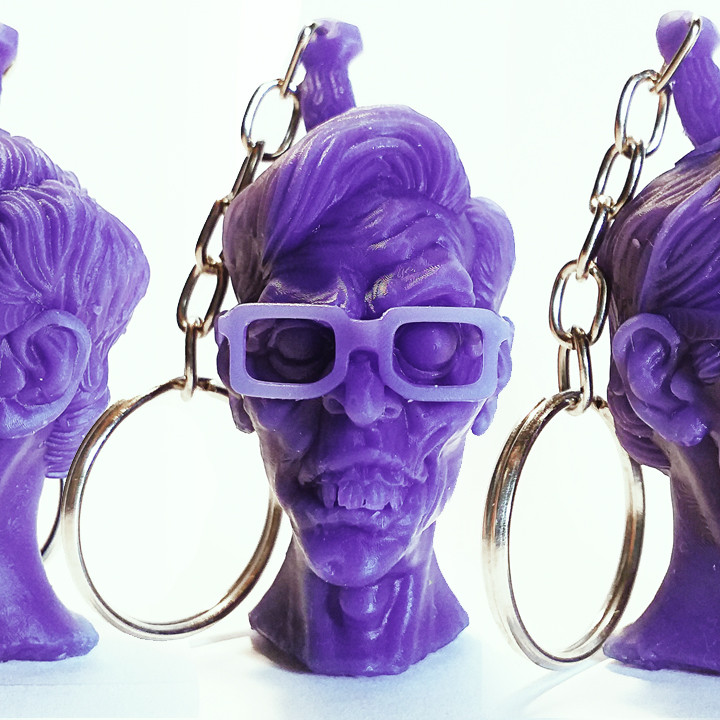 Nerd Zombie Head Keychain and Magnets STL 🧟‍♂️🔑 image
