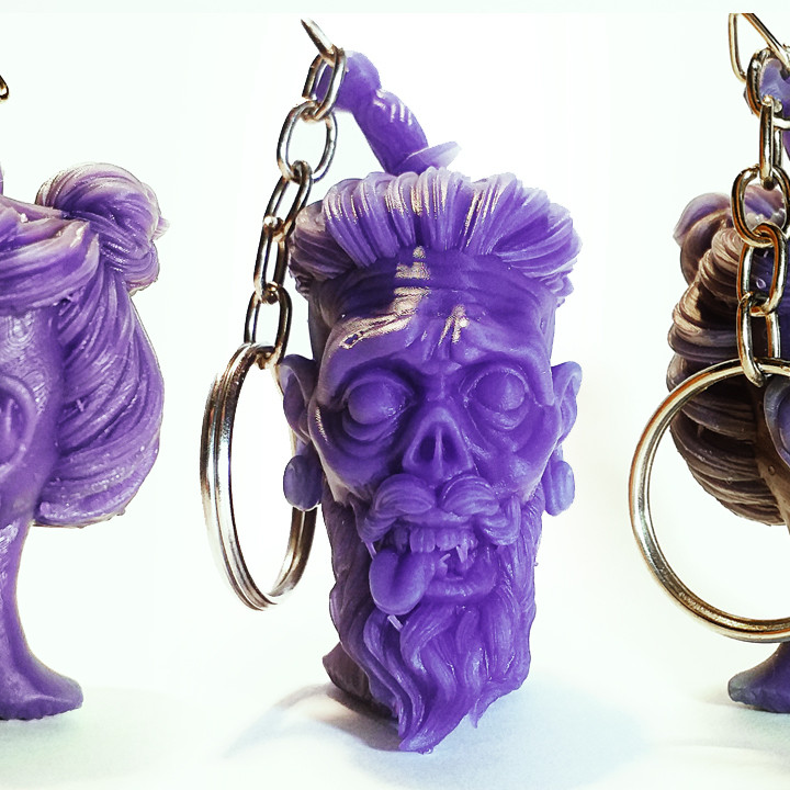 Hipster Zombie Head Keychain and Magnets STL 🧟‍♂️🔑 image