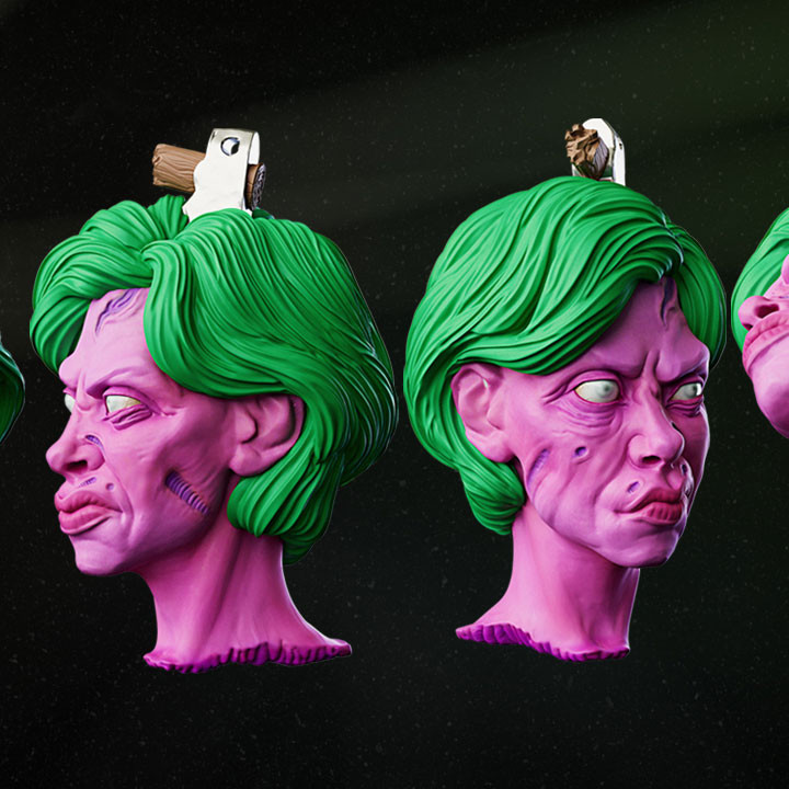 Girlz Zombie Head Keychain and Magnets STL 🧟‍♂️🔑 image