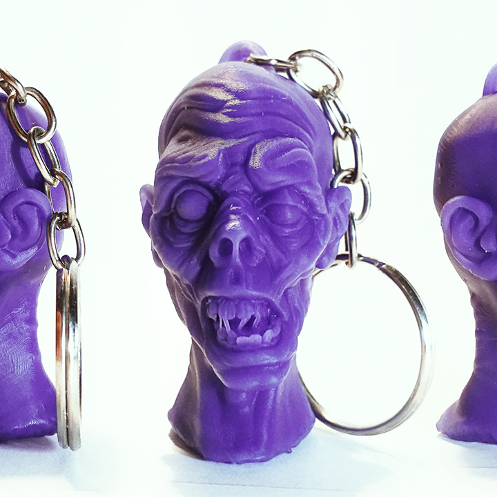 Classic Zombie Head Keychain and Magnets STL | Give Away 🧟‍♂️🔑 image