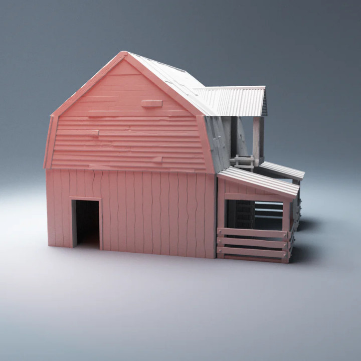 Suburban Farm Barn Building 28mm