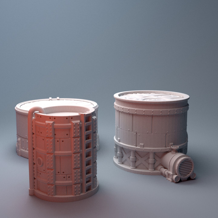 Scifi Grimdark Toxic Chemical Storage Tanks Vats 28mm